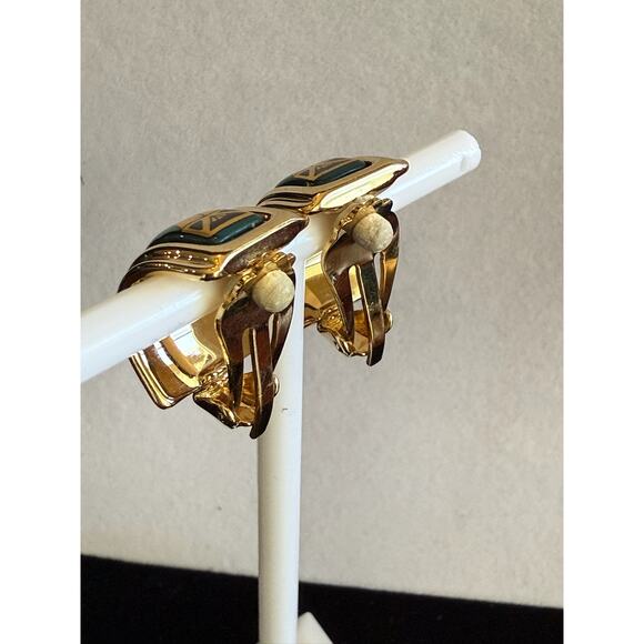 Hermes‎ Earrings, Cloisonne, Multicolor, Amazing Lion graphic! GORGEOUS! BOX - Picture 5 of 7